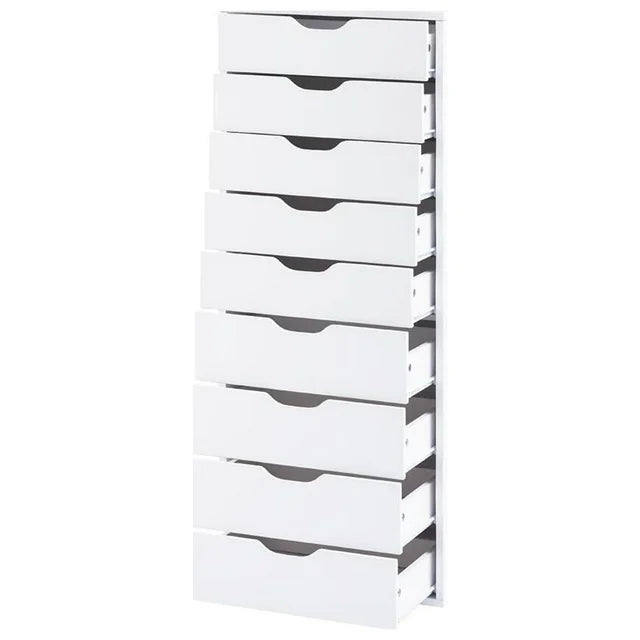 9 drawers, white, 14 1/8x45 5/8 "