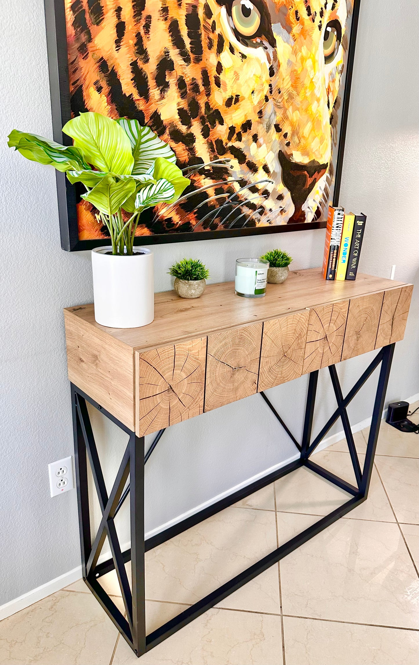 2 Drawer Wooden Entryway Table