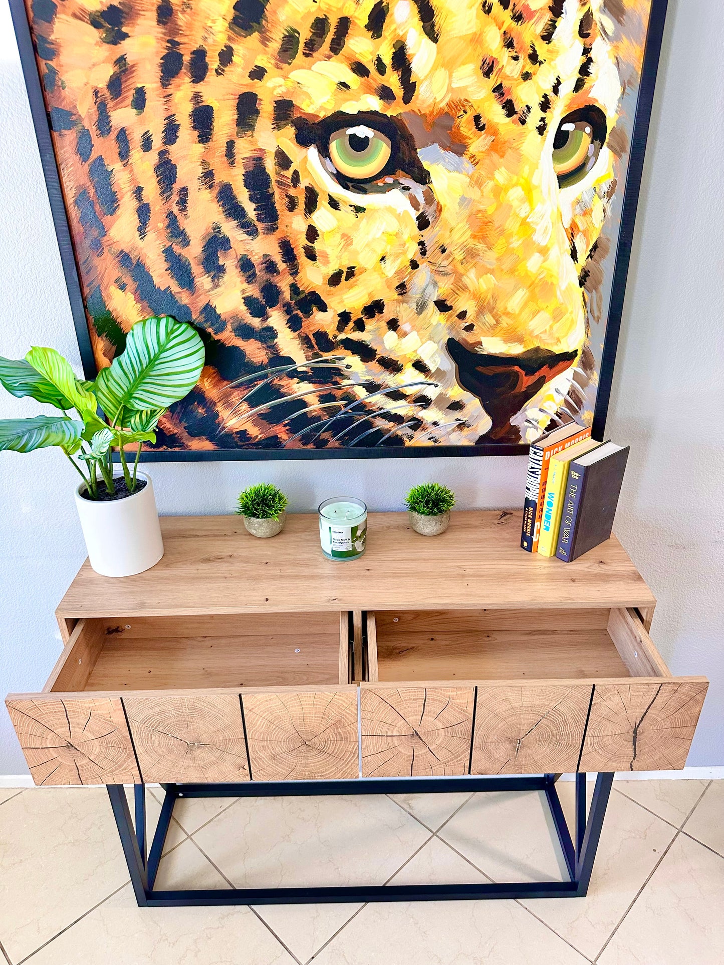 2 Drawer Wooden Entryway Table