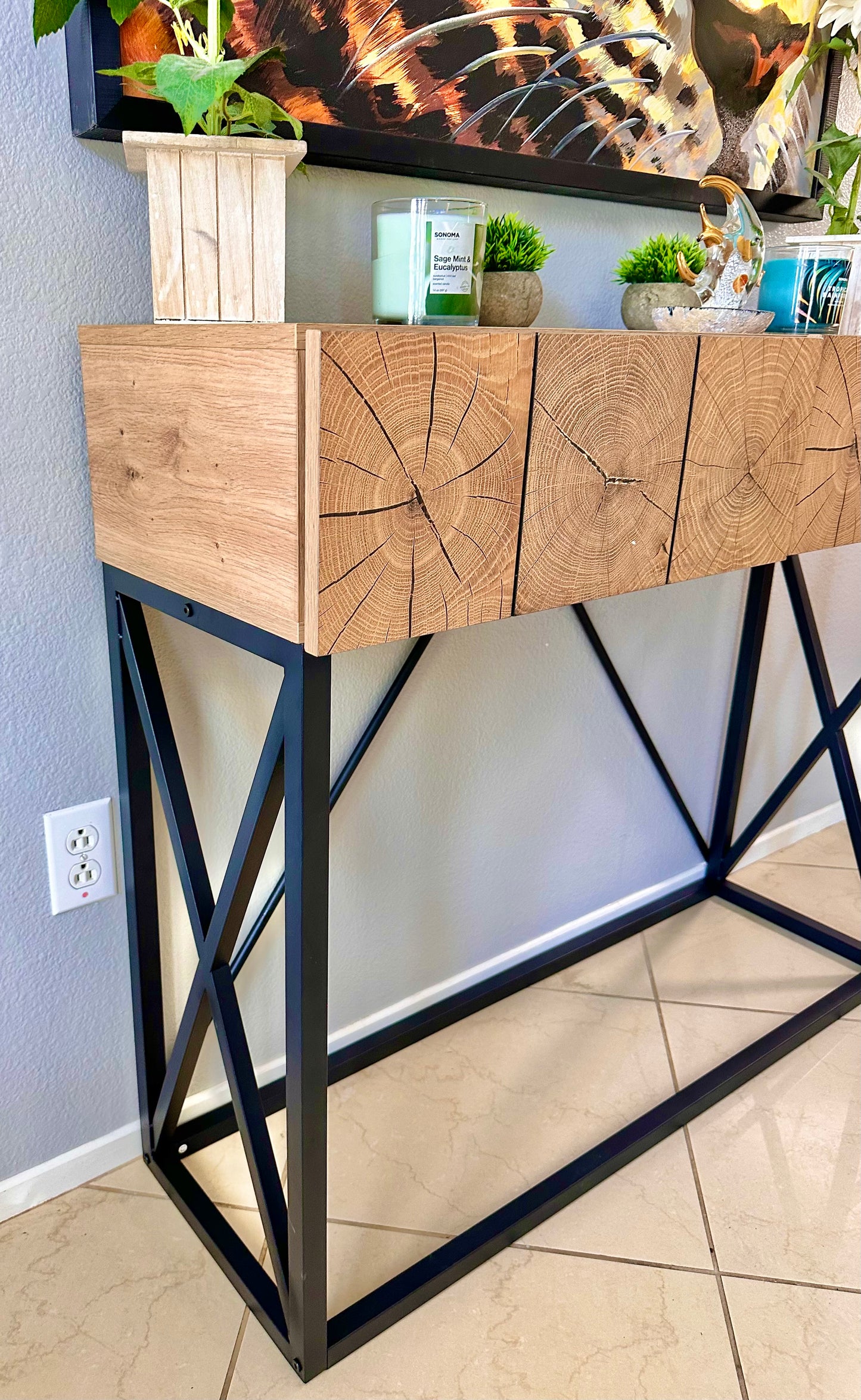 2 Drawer Wooden Entryway Table