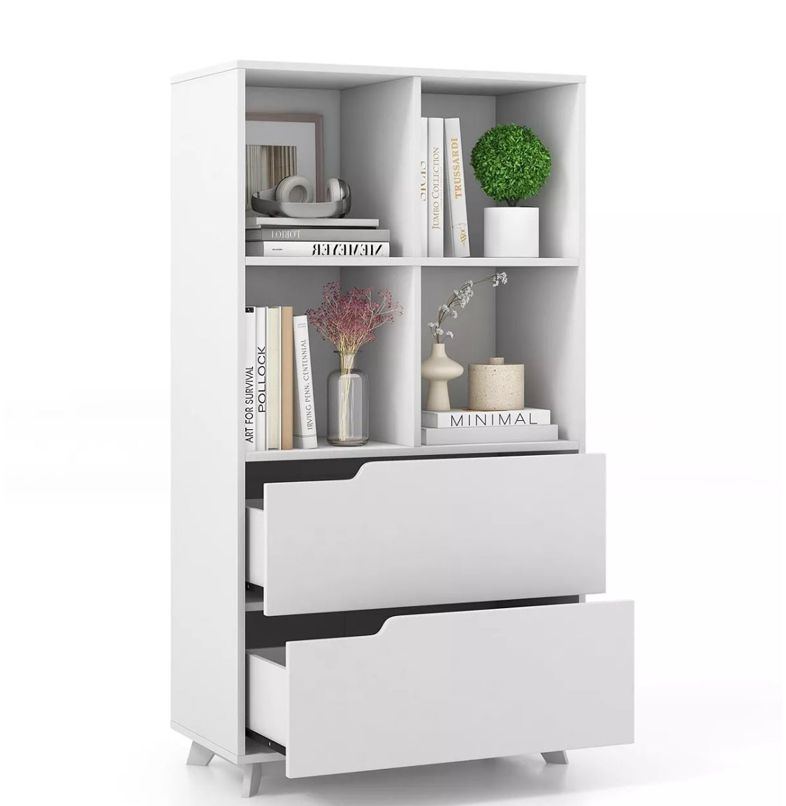 2 Drawer White Cube Storage Organizer