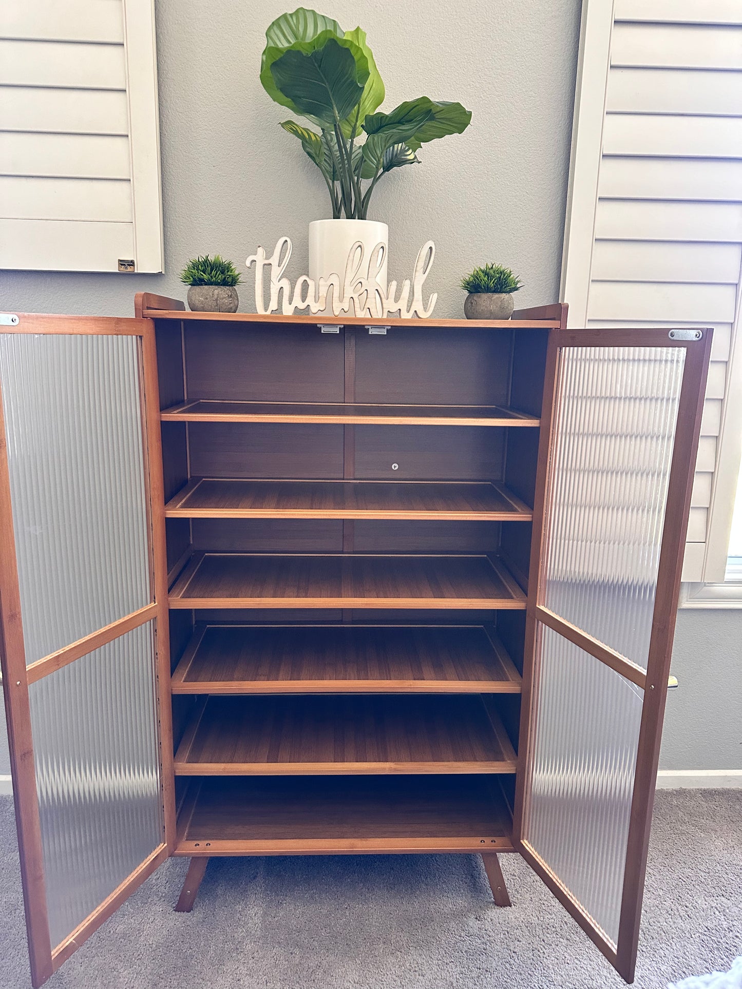 Bamboo 7 Tier Shoe Rack Cabinet