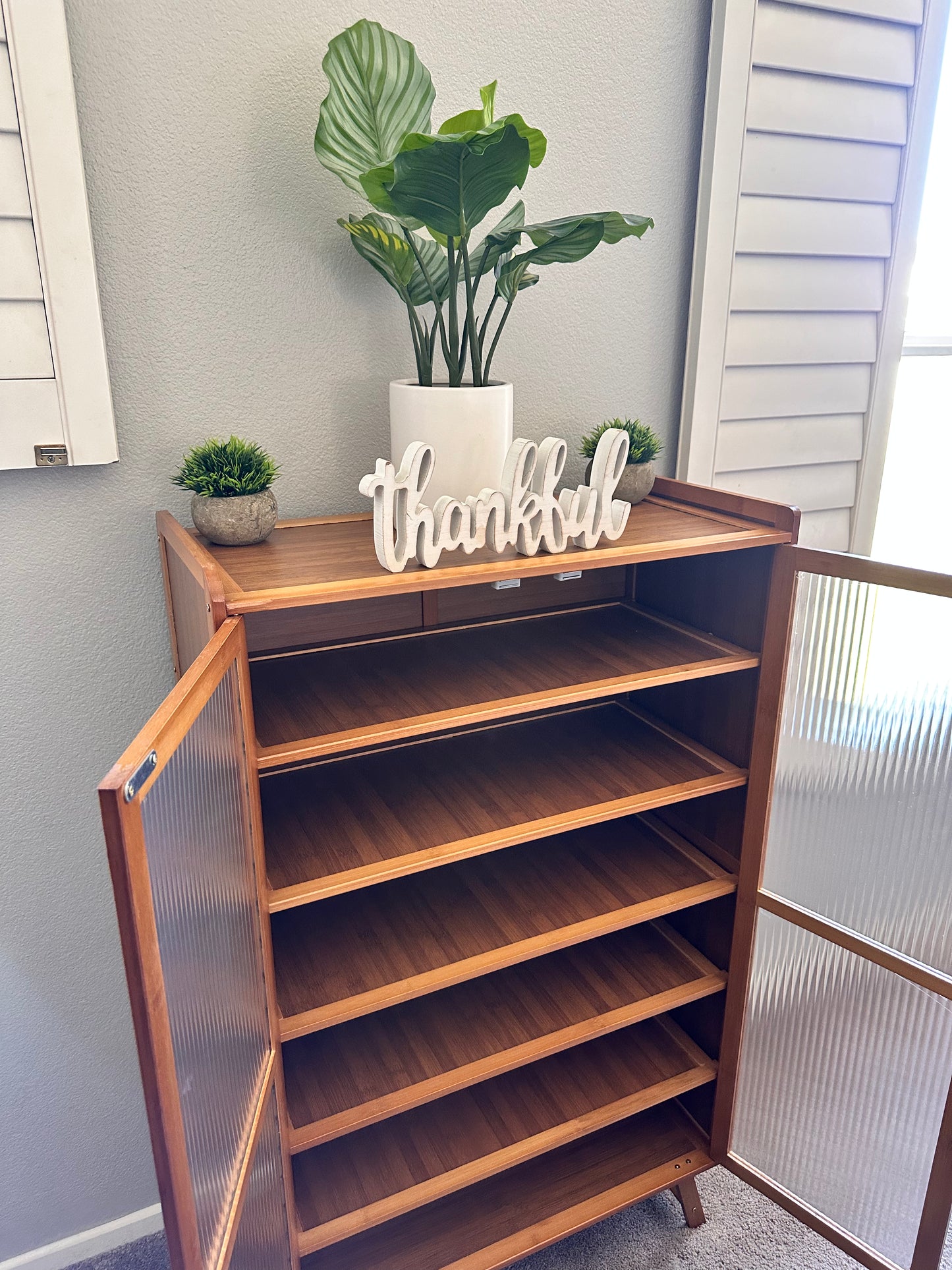 Bamboo 7 Tier Shoe Rack Cabinet