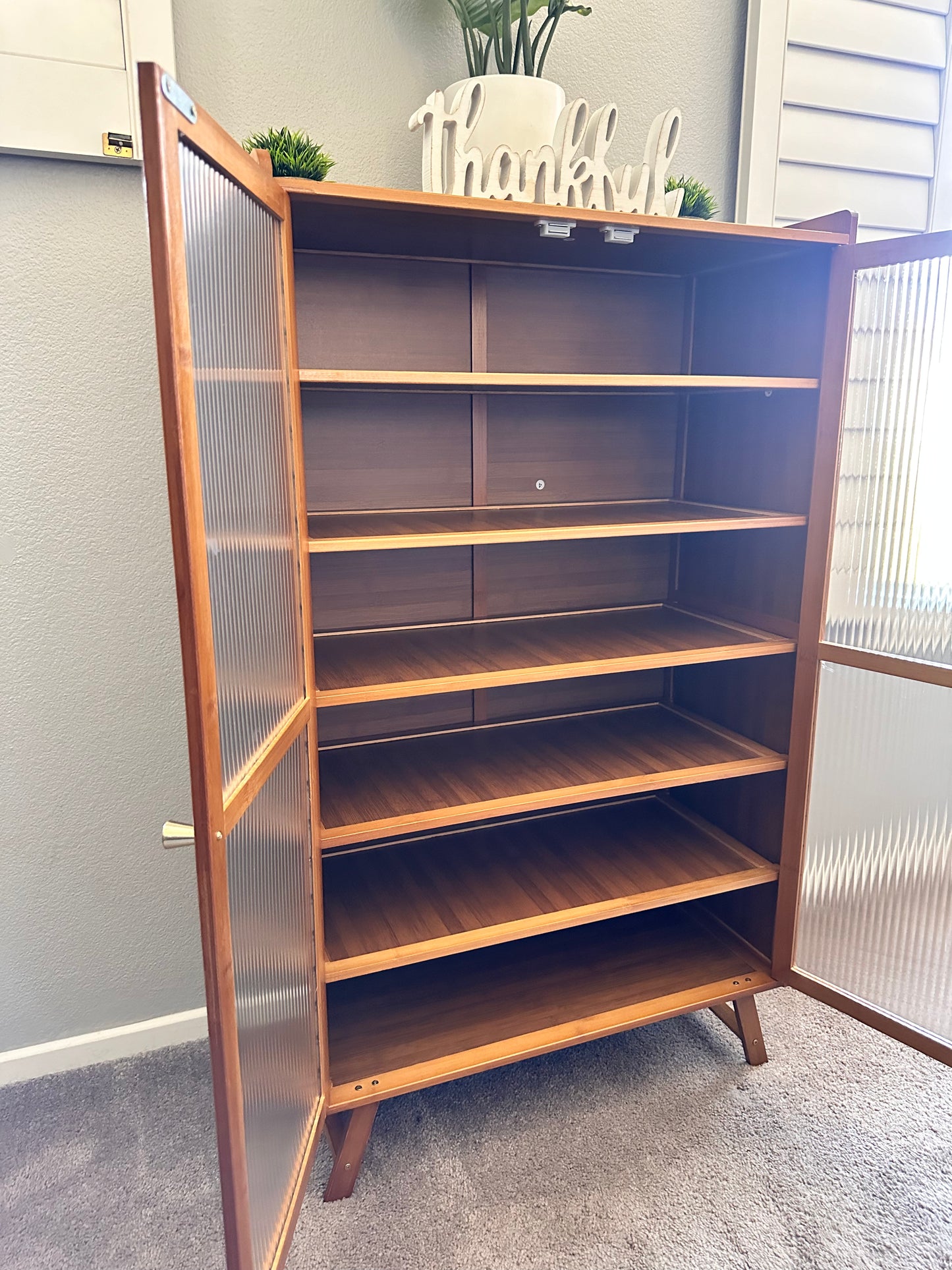 Bamboo 7 Tier Shoe Rack Cabinet