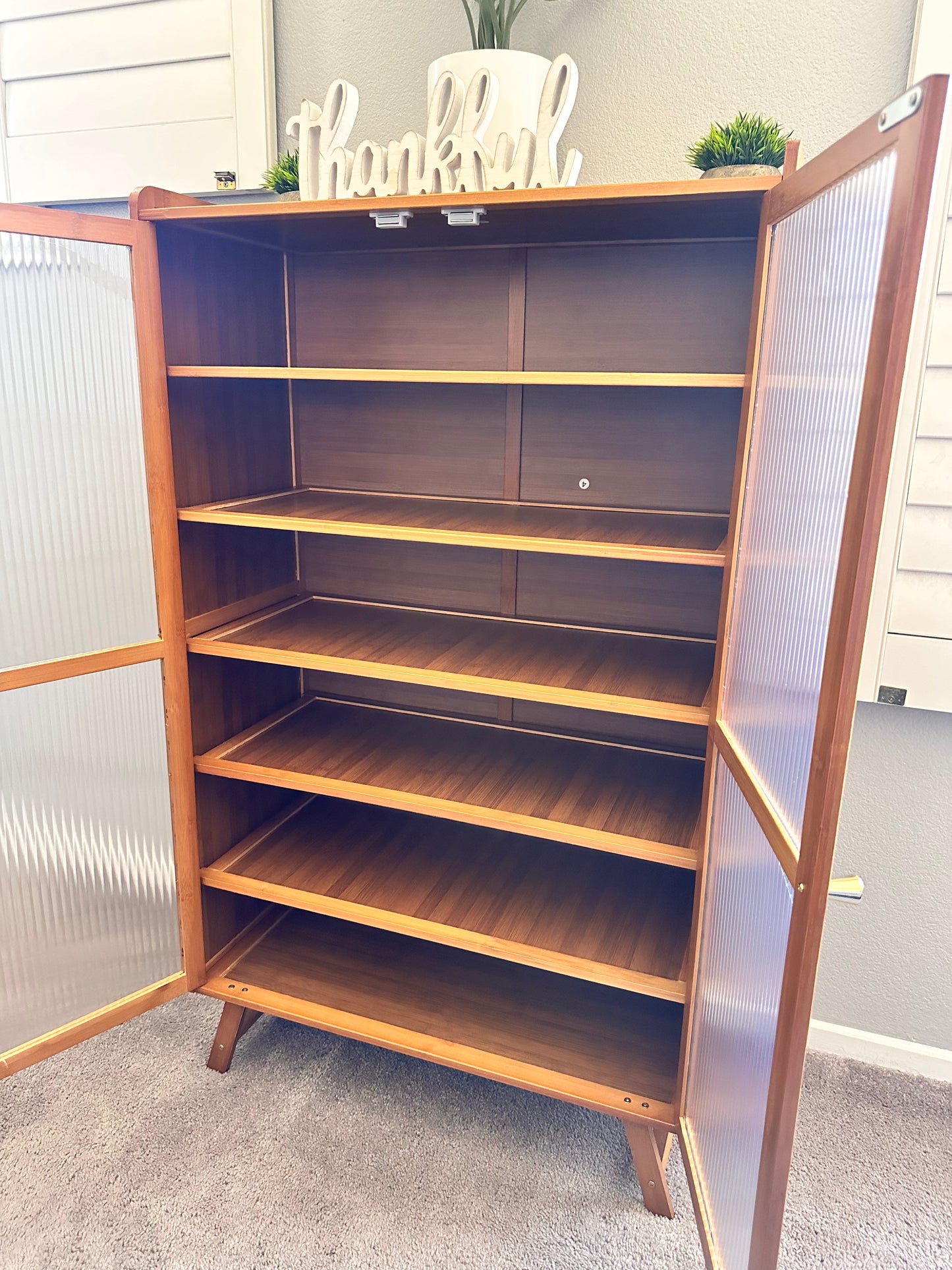 Bamboo 7 Tier Shoe Rack Cabinet