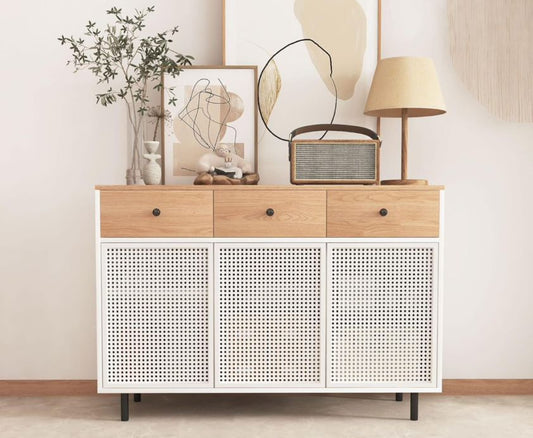 Modern White 3 Drawer Storage Cabinet