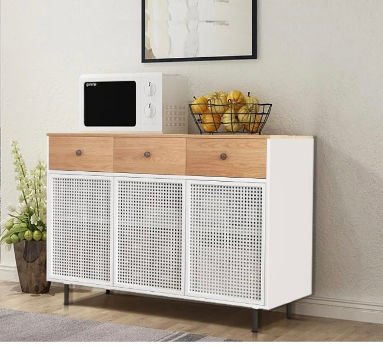 Modern White 3 Drawer Storage Cabinet