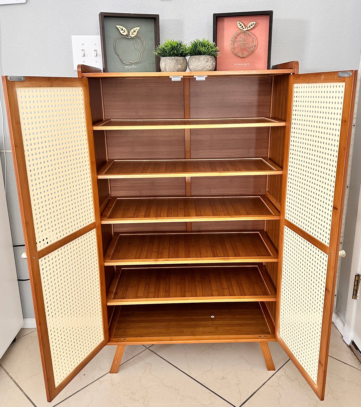 Bamboo Shoe Cabinet