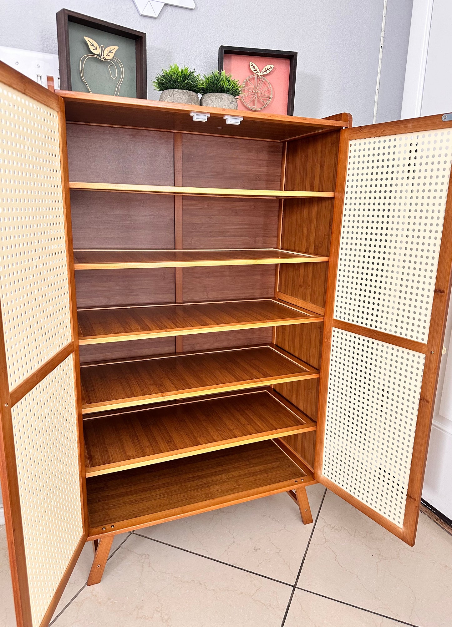 Bamboo Shoe Cabinet